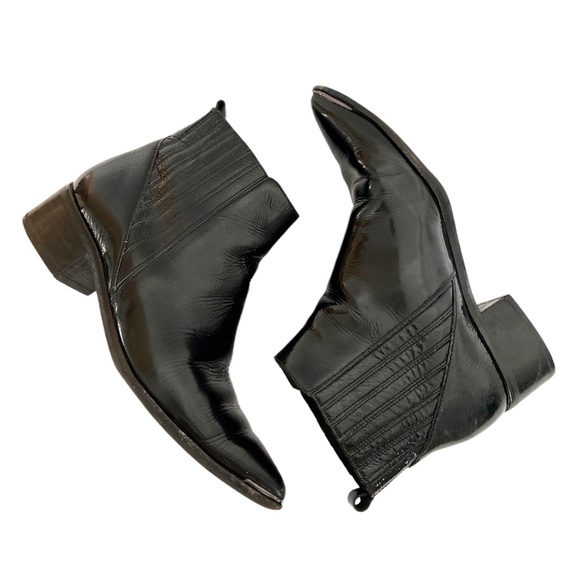 Marc Fisher Boots Patent Leather Black Chelsea Ankle Yommi Pointed Toe Size 7. - Picture 10 of 10